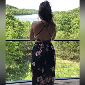 Fashion Nova Black Floral Maxi Dress